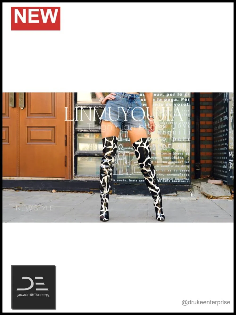 Over the Knee Thigh High Boots - Stiletto Heel Pointed Toe Back Zip PU Leather